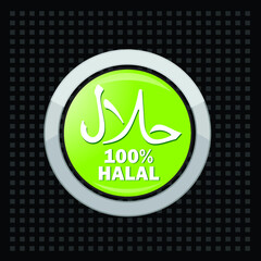 100 % Halal, certified, stamp or icon
