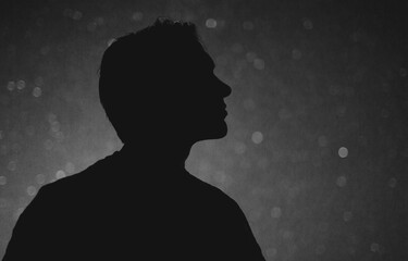 Young man looking at the stars