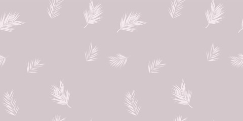 Fototapeta na wymiar Palm leaves vector seamless repeating pattern on pink background with white pastel line art, luxury pattern with tropical leaves minimalist design line art drawing great for textile, fabric, wedding 