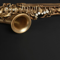 Fototapeta premium Saxophone jazz instruments. Alto sax closeup