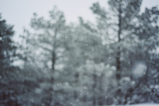 Snow with blurred background