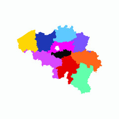pop art of belgium map, editable eps 10