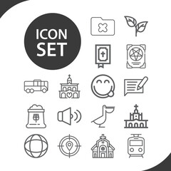 Simple set of god related lineal icons.