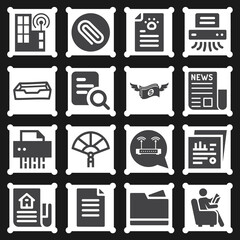 16 pack of circulation  filled web icons set