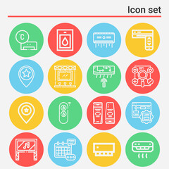 16 pack of circumstance  lineal web icons set