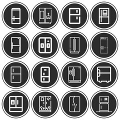 16 pack of portable fridge  lineal web icons set