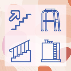 Simple set of walking related lineal icons