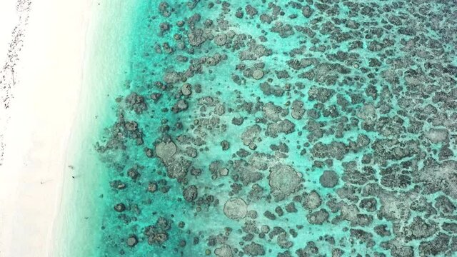 drone view beautiful ocean yoshino beach miyako island Okinawa