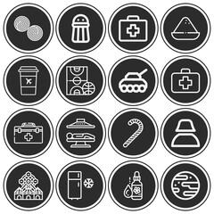 16 pack of treat  lineal web icons set