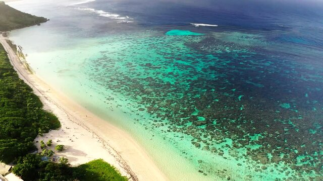 drone view beautiful ocean aragusuku beach miyako island Okinawa