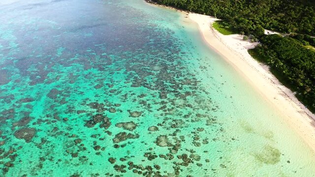 drone view beautiful ocean aragusuku beach miyako island Okinawa