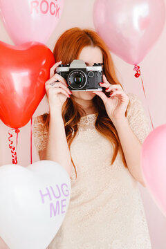 Pretty girl taking a photo