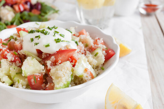 Quinoa salad with cucumber and tomato