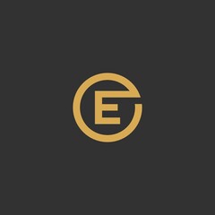 E circle initials vector logo