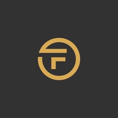 Fototapeta premium F circle initials vector logo