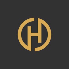 H circle initials vector logo
