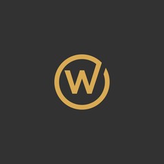 W circle initials vector logo