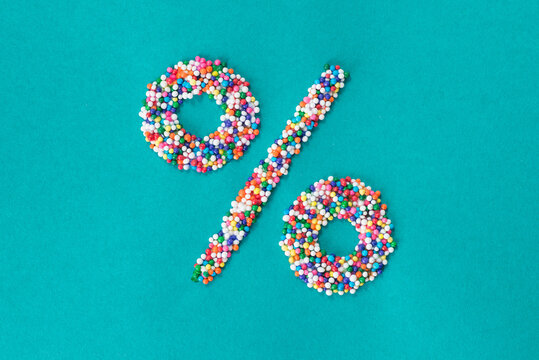 The percent symbol built from nonpareils