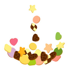 たくさん焼けたカラフルなクッキー｜Lots of baked colorful cookies