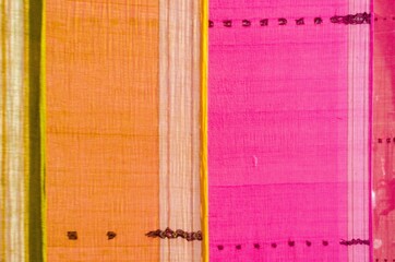 Colorful saris drying