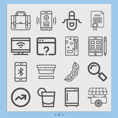 Simple set of pad related lineal icons.