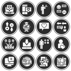 16 pack of opinions  filled web icons set