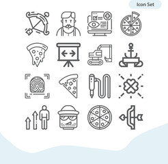 Simple set of screening related lineal icons.