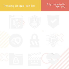 Simple set of homeland related filled icons.