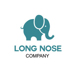 flat modern minimalist elephant logo design concept vector