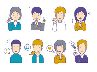 嬉しい・解決・喜ぶ人物セット