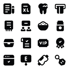 
Set of Data and Technology Solid Icons
