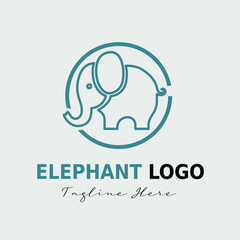 flat modern minimalist elephant logo design concept vector