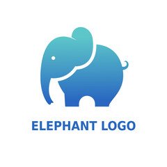 flat modern minimalist elephant logo design concept vector