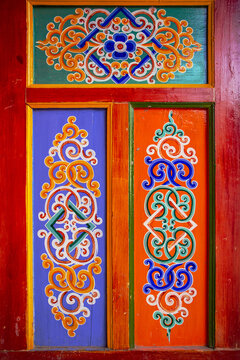 The decorative pattern in the Lama Temple