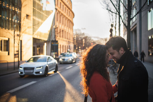 Couple in love in the city