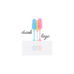 Beverage logo illustration glass colorful design transparent design vector