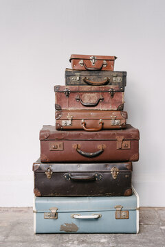 vintage suitcase stack