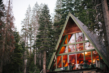 A-Frame cabin in the woods