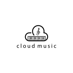 cloud music logo vector illustration  design