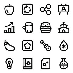 
Pack of Different Solid Icons in Editable Style
