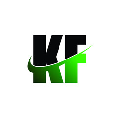 Letter KF simple logo design vector
