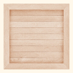 Fototapeta premium Wooden plank brown or wood frame isolated on white with clipping path