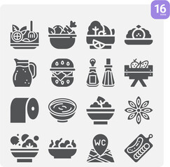 Simple set of dressing related filled icons.