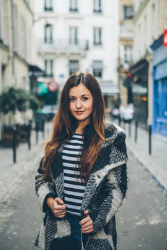 Beautiful woman in a street in Paris