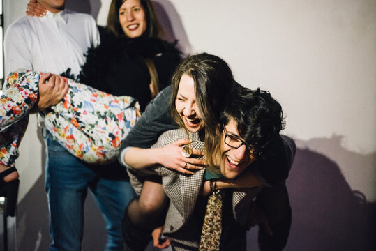 Friends having a great time at the party