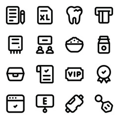 
Set of Data and Technology Solid Icons
