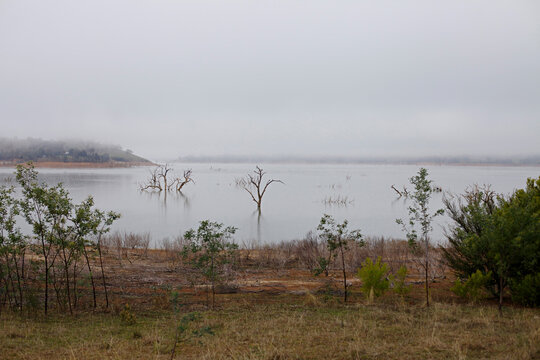 mist on lake eildon
