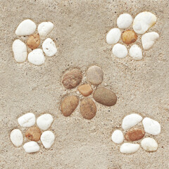 Fototapeta na wymiar pattern of decorative stone or rock on cement floor texture background