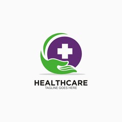 Healthcare logo design template. Hospital event volunteer icon design vector