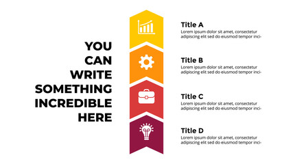 Arrows Vector Infographic. Presentation slide template. Chart diagram. 4 options.